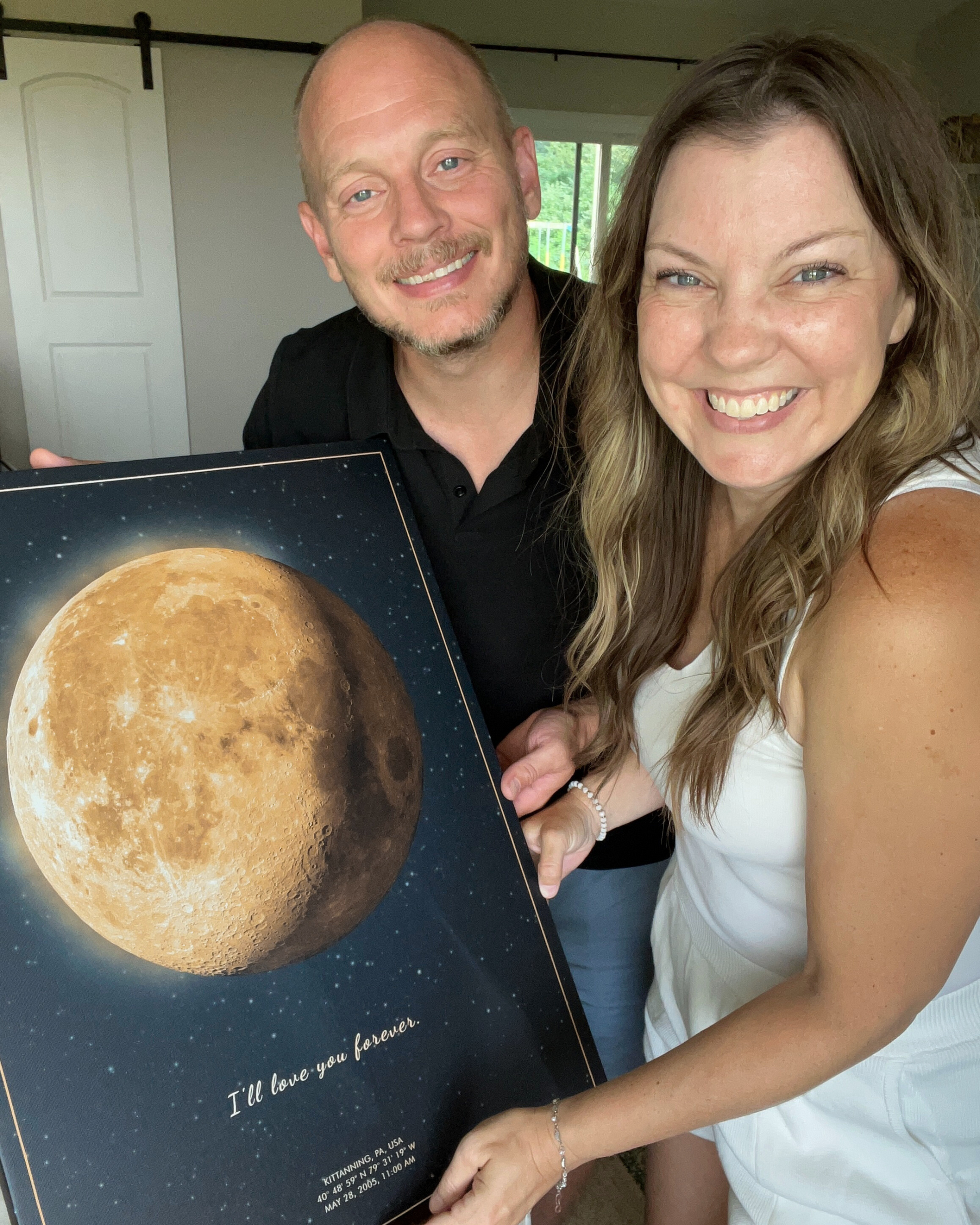 Single moon phase canvas print in dark neutral tones, showcasing lunar phases in a minimalist style